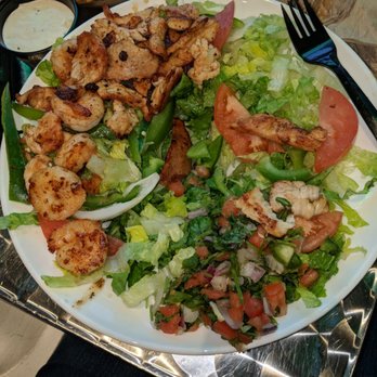 Tacos Tolteca - Echo Salad with shrimp and chicken ... delicious! - Mexican Near Me - Baltimore, Maryland