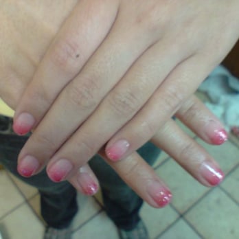 Hime Nails - quick mani with glitter gradation coloring - $23 - Nail Salons Near Me - Tustin, California