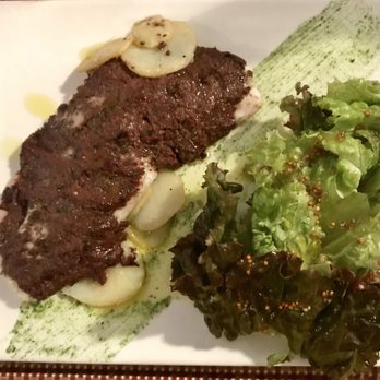 From Scratch - Branzino with olive/caper tapenade and simple side salad - Mediterranean Near Me - Ridgewood, New Jersey From Scratch - Branzino with olive/caper tapenade and simple side salad - Mediterranean Near Me - Ridgewood, New Jersey