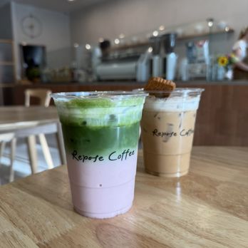 Repose Coffee - strawberry cheesecake matcha biscoff latte - Coffee & Tea Near Me - Placentia, California