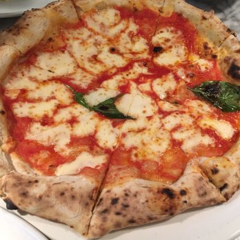 Franco Manca - Exactly two basil leaves on this tomato mozzarella basil pizza... - Pizza Near Me - Soho, XGL