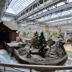 The 2nd lift (photo left) dumps the logs out at eye level with another area of the mall! Super cool