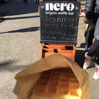 Nero Waffles - I liked it plain. Crispy on the outside and soft on the inside. Yummy! - Desserts Near Me - Vancouver, British Columbia