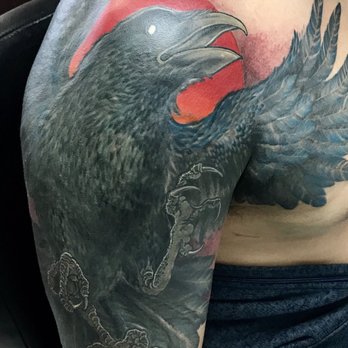 My Tattoo - Yatagarasu design by Horishin. Three-legged crow. - Tattoo Near Me - Alhambra, California My Tattoo - Yatagarasu design by Horishin. Three-legged crow. - Tattoo Near Me - Alhambra, California