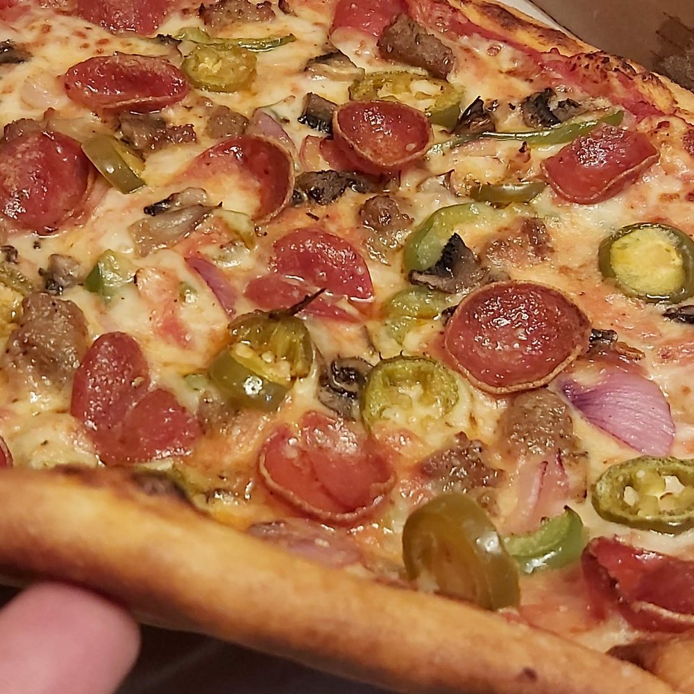Toni's Pizza - Supreme pie with jalapenos added. - Pizza Near Me - Lakewood, Ohio Toni's Pizza - Supreme pie with jalapenos added. - Pizza Near Me - Lakewood, Ohio