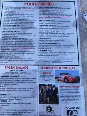 Menu photo 7 Evelyn's Drive In Tiverton, RI