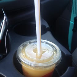 Wendy's - Yeah, that's really an orange juice in my cup holder-crazy huh! I have to sip it or 2 big drinks & it's gone.