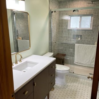Custom Properties Group - A vintage 60's vibe bathroom. The home was built in the 60's so the owner wanted us to bring it back in a fashionable way! - Painters Near Me Custom Properties Group - A vintage 60's vibe bathroom. The home was built in the 60's so the owner wanted us to bring it back in a fashionable way! - Painters Near Me