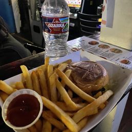 Burger and fries Burger and fries