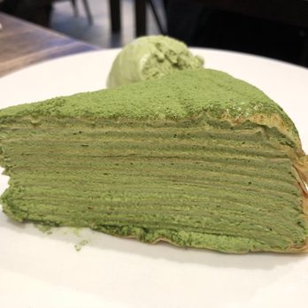 A La Mousse - Matcha Mille Crepes Cake - A La Mousse - Desserts Near Me - Philadelphia, Pennsylvania A La Mousse - Matcha Mille Crepes Cake - A La Mousse - Desserts Near Me - Philadelphia, Pennsylvania