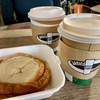 Weird Brothers Coffee - 2 lattes and a very disappointing cheese danish. The lattes were meh - for a place that roasts its own beans, I expected bolder :( - Coffee & Tea Near Me - Leesburg, Virginia Weird Brothers Coffee - 2 lattes and a very disappointing cheese danish. The lattes were meh - for a place that roasts its own beans, I expected bolder :( - Coffee & Tea Near Me - Leesburg, Virginia