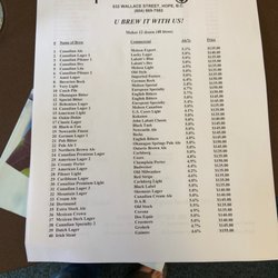 Hope Brewing Company - Price list