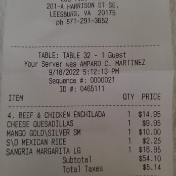 Los Tios Grill Leesburg - $16.95 Margarita - Mexican Near Me - Leesburg, Virginia