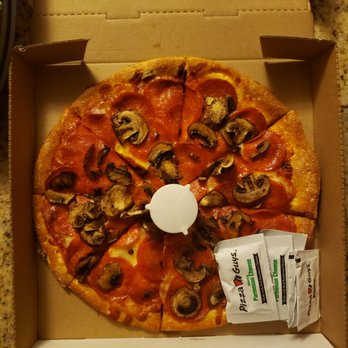 Pizza Guys - Extra pepperoni and mushrooms pizza (small). Perfectly cooked. - Pizza Near Me - Manteca, California Pizza Guys - Extra pepperoni and mushrooms pizza (small). Perfectly cooked. - Pizza Near Me - Manteca, California