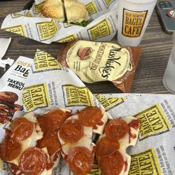 Old School Bagel - Turkey avocado bagel, pizza bagel with pepperoni