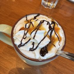 Hot Chocolate with sea salt and caramel