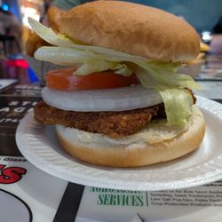 G & R Tavern - Pork tenderloin with tomato, lettuce, and onion
