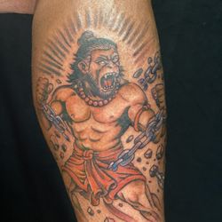 Sacred Rose Tattoo - Hanuman tattoo by Karen