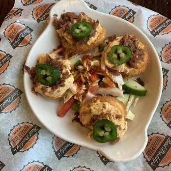 Bad Daddys Burger Bar - Appetizer: Fried Deviled Eggs - Burgers Near Me - Chamblee, Georgia Bad Daddys Burger Bar - Appetizer: Fried Deviled Eggs - Burgers Near Me - Chamblee, Georgia