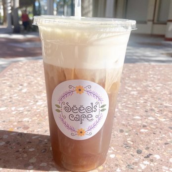 Seeds Cafe - Iced coffee with sweet vanilla cold foam. - Cafes Near Me - Royal Palm Beach, Florida Seeds Cafe - Iced coffee with sweet vanilla cold foam. - Cafes Near Me - Royal Palm Beach, Florida