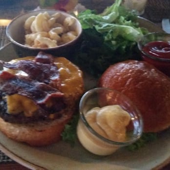 House Without A Key - Burger with greens and macaroni salad - Seafood Near Me - Honolulu, Hawaii