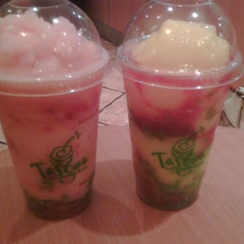 Tastea - (L) Peach Me Freezie (R) Mango All the Way! - Juice Bars & Smoothies Near Me - Garden Grove, California