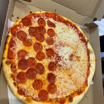 Linwood Pizza - Half Pepperoni/Half Cheese Pizza - Pizza Near Me - Totowa, New Jersey Linwood Pizza - Half Pepperoni/Half Cheese Pizza - Pizza Near Me - Totowa, New Jersey