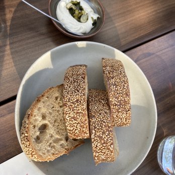 Little Saint - Appetizer: rustic bread and cashew dip - Vegan Near Me - Healdsburg, California