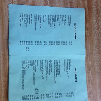 The Shake Shop - This is their menu! - American Near Me - Cherryville, North Carolina The Shake Shop - This is their menu! - American Near Me - Cherryville, North Carolina