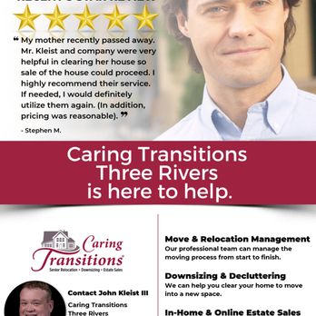 Caring Transitions Three Rivers - We help families determine what should be sold, donated to charity or just thrown away. Steven in Point Breeze shares his experience... - Estate Liquidation Near Me Caring Transitions Three Rivers - We help families determine what should be sold, donated to charity or just thrown away. Steven in Point Breeze shares his experience... - Estate Liquidation Near Me