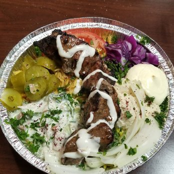 K'nafa - Lamb kebab bowl with all the fixings. - Mediterranean Near Me - Youngstown, Ohio