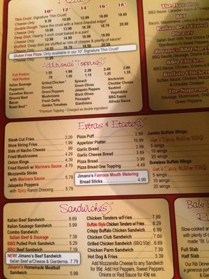 Menu photo 1 Jimano's Pizzeria Gurnee, IL Menu photo 1 Jimano's Pizzeria Gurnee, IL