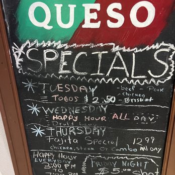 Queso Mexican Restaurant - Daily specials 2/22/23 - Mexican Near Me - Baton Rouge, Louisiana