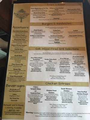Menu photo 6 Crystelle Creek Gatlinburg, TN Menu photo 6 Crystelle Creek Gatlinburg, TN
