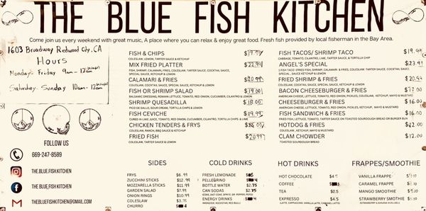 Menu photo 1 The Blue Fish Kitchen Redwood City, CA Menu photo 1 The Blue Fish Kitchen Redwood City, CA
