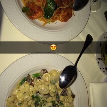 Prosecco - I definitely recommend both these dishes! Spaghetti alla Diavola is on the left and the Orecchiette Tartufate is on the right - Italian Near Me - Chicago, Illinois Prosecco - I definitely recommend both these dishes! Spaghetti alla Diavola is on the left and the Orecchiette Tartufate is on the right - Italian Near Me - Chicago, Illinois