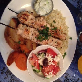Takis Taverna - Lg chicken souvlaki dinner - Greek Near Me - Vancouver, British Columbia