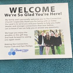 The Connection Church - Inside the Welcome Bag we received