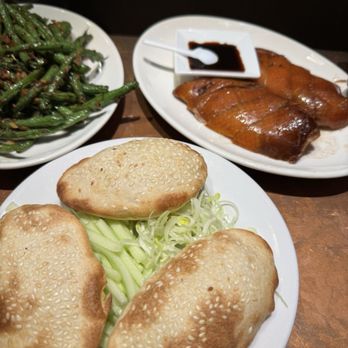 China Live - "Peking Duck" with Kumquat Glaze, Traditional Condiments in 3 Sesame Pockets - Chinese Near Me - San Francisco, California China Live - "Peking Duck" with Kumquat Glaze, Traditional Condiments in 3 Sesame Pockets - Chinese Near Me - San Francisco, California