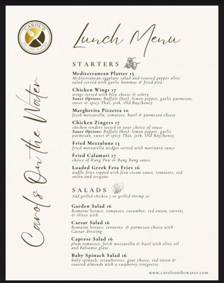Menu photo 2 Carol’s On The Water Budd Lake, NJ Menu photo 2 Carol’s On The Water Budd Lake, NJ