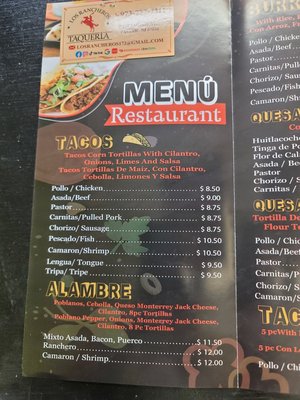 Menu photo 6 Taqueria Los Rancheros Passaic, NJ