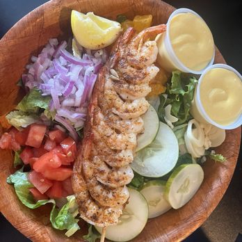 Nav-A-Gator Grill - Florida Salad with Shrimp skewer - American Near Me - Arcadia, Florida Nav-A-Gator Grill - Florida Salad with Shrimp skewer - American Near Me - Arcadia, Florida