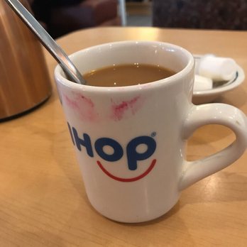 IHOP - Just keep driving... this is how my coffee came out. Lipstick and all Gross! - Breakfast & Brunch Near Me - Hillsboro, Texas