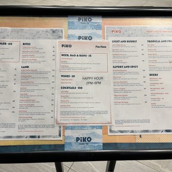 Piko Kitchen + Bar - Menu - Cocktail Bars Near Me - Honolulu, Hawaii Piko Kitchen + Bar - Menu - Cocktail Bars Near Me - Honolulu, Hawaii