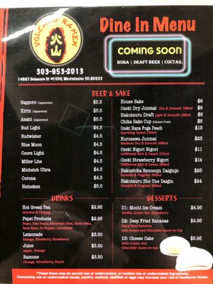 Menu photo 6 Volcano Ramen Westminster, CO