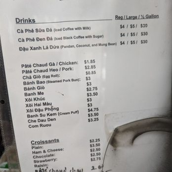 Gala Bakery Plt - Menu as of 5/31/23 - Bakeries Near Me - Westminster, California