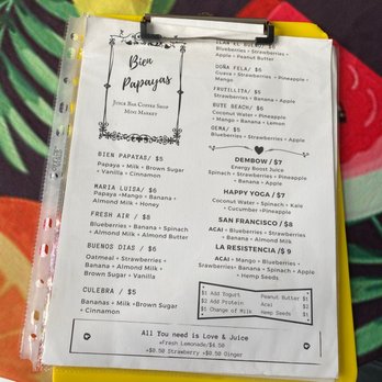 Bien Papayas - Breakfast Menu - Juice Bars & Smoothies Near Me - San Juan, Puerto Rico Bien Papayas - Breakfast Menu - Juice Bars & Smoothies Near Me - San Juan, Puerto Rico
