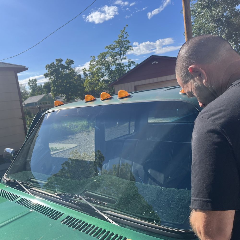 Enhanced Auto Glass - Shawn installing auto glass in my 1980 Chevy truck - Auto Glass Services Near Me