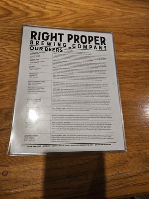 Menu photo 3 Right Proper Brewing Company Washington, DC, DC Menu photo 3 Right Proper Brewing Company Washington, DC, DC