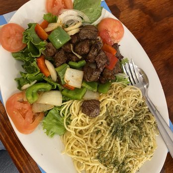 Loi's Kitchen - Bo Luc Lac with garlic noodle - Vietnamese Near Me - Garden Grove, California Loi's Kitchen - Bo Luc Lac with garlic noodle - Vietnamese Near Me - Garden Grove, California